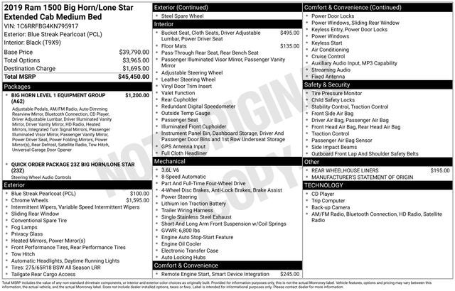 2019 RAM 1500 Big Horn/Lone Star