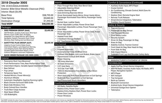 2018 Chrysler 300 S