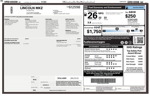 2016 Lincoln MKZ Base