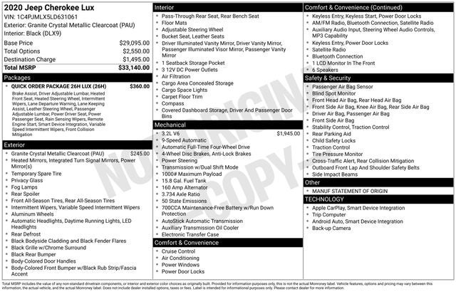 2020 Jeep Cherokee Latitude Plus