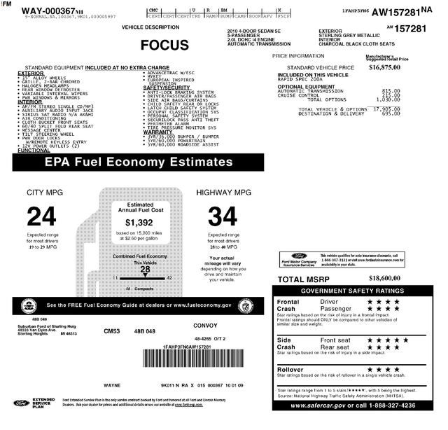 2010 Ford Focus SE
