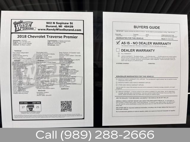 2018 Chevrolet Traverse Premier