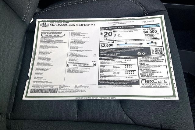 2026 RAM Ram 1500 RAM 1500 BIG HORN CREW CAB 4X4 5'7' BOX